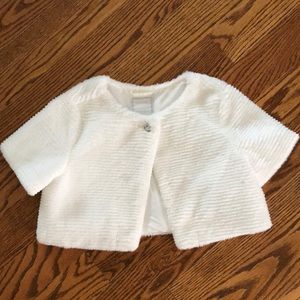 Bolero white sweater cover Gymboree size  L 10/12